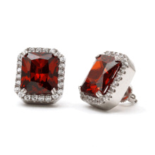 Red Ruby CZ 925 Sterling Silber Ohrstecker Schmuck